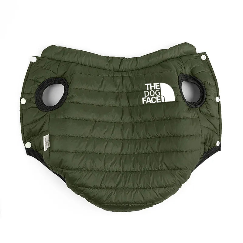 Doppelseitiger Dog Face Hundemantel für den Winter